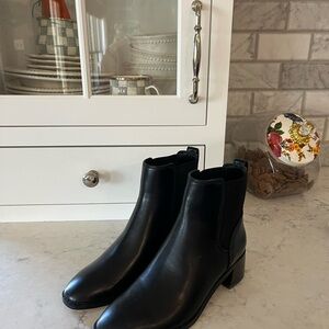 J. Crew Black Leather Ankle Boots